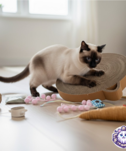 Paquete Rascador Todo Incluido, GATO SIAMES JUGANDO