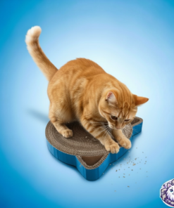 Rascador de carton en forma de gato