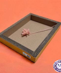 cama para gato de carton rosa
