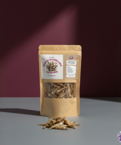 Empaque de premios de charales deshidratados 100% naturales para perro y gato de KittyScratch