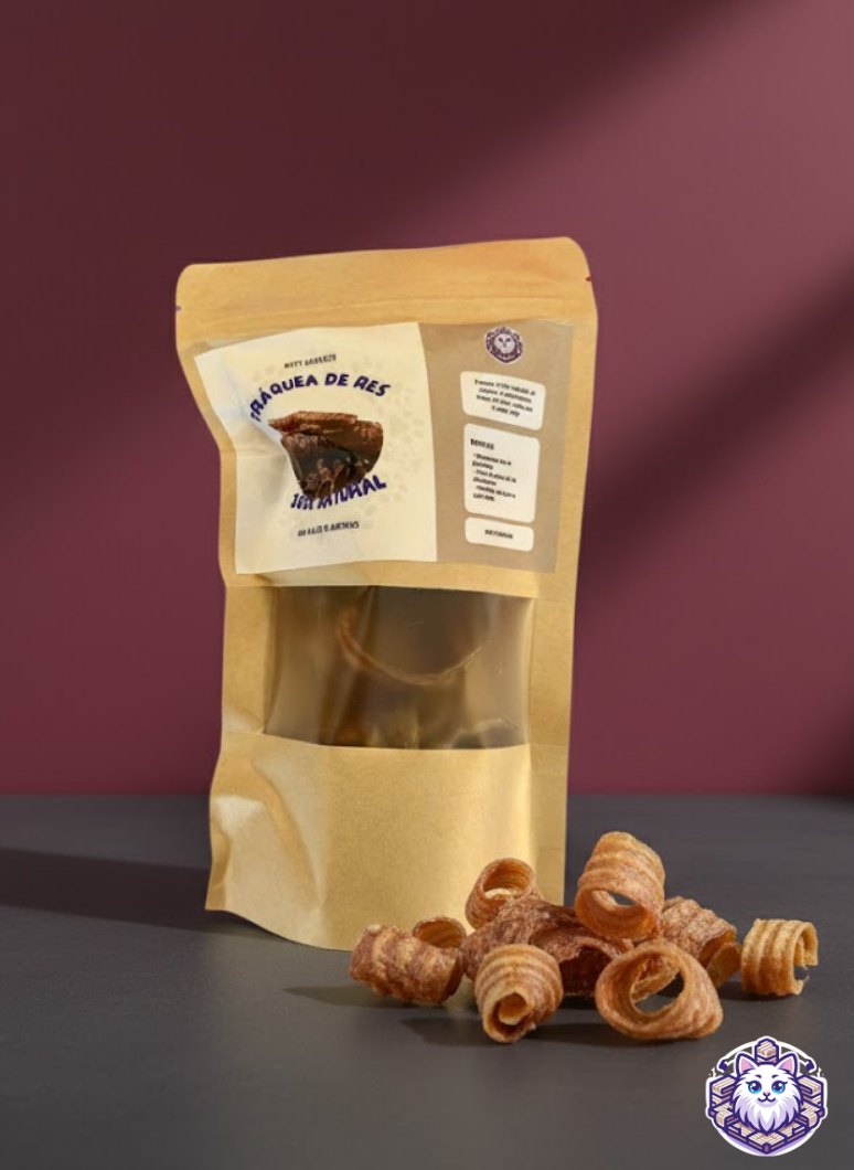 Aros de tráquea de res 100% natural para perro, snack con glucosamina de KittyScratch