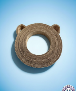 Rascador cama 2 en 1 para gato de cartón en forma de cabeza de gato de KittyScratch