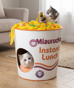 Casa "Miauruchan" para Gato | Refugio Vaso de Sopa Instantánea de Cartón