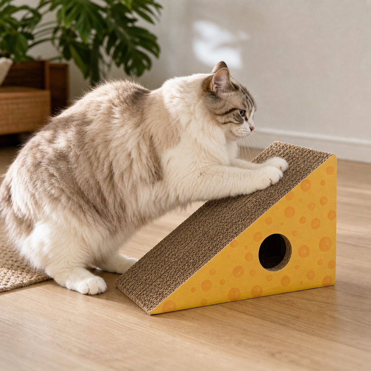 Rascador en Forma de Queso de Cartón para Gato | Kittyscratch - Image 2