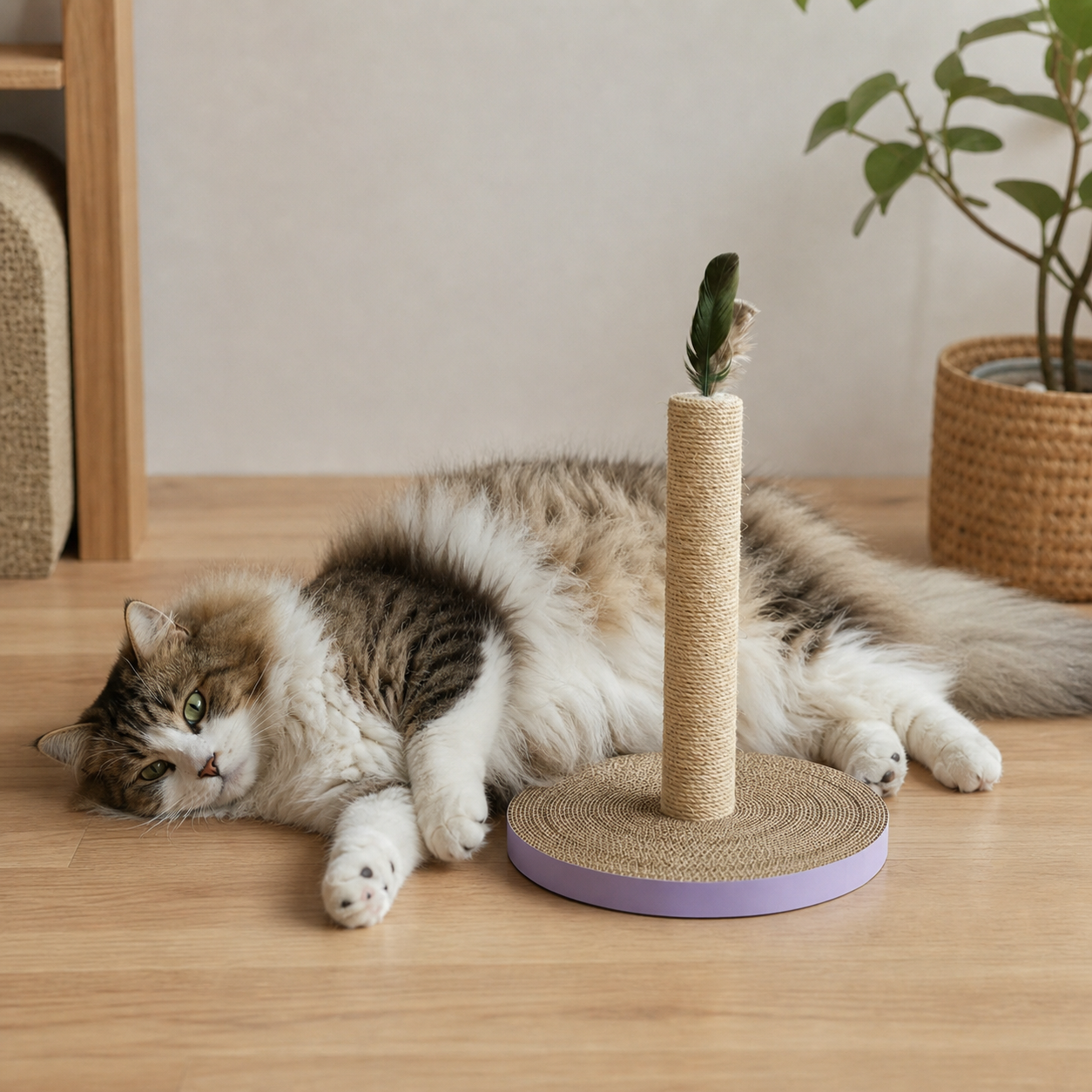 Tubo Rascador con Plumas Grande para Gato | Kittyscratch - Image 3