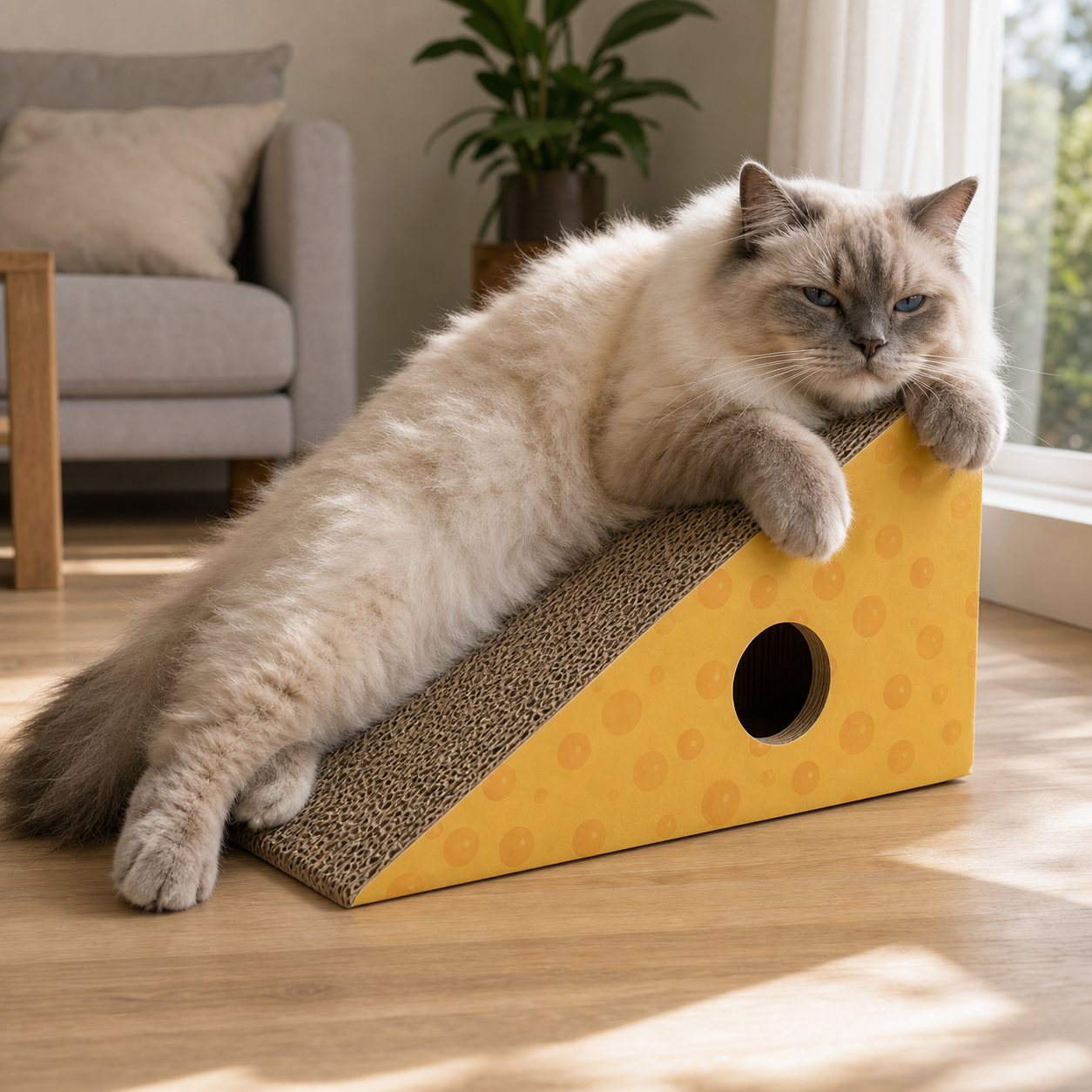 Rascador en Forma de Queso de Cartón para Gato | Kittyscratch - Image 3
