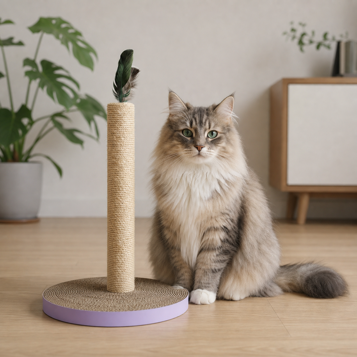 Tubo Rascador con Plumas Grande para Gato | Kittyscratch - Image 2