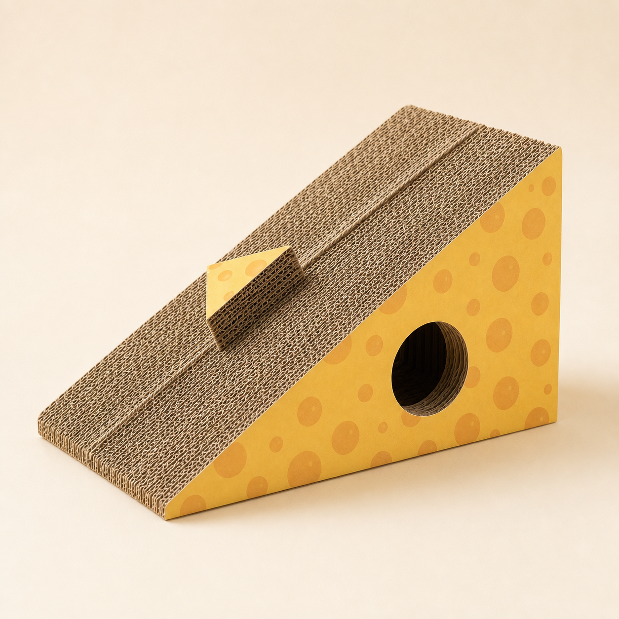 Rascador en Forma de Queso de Cartón para Gato | Kittyscratch